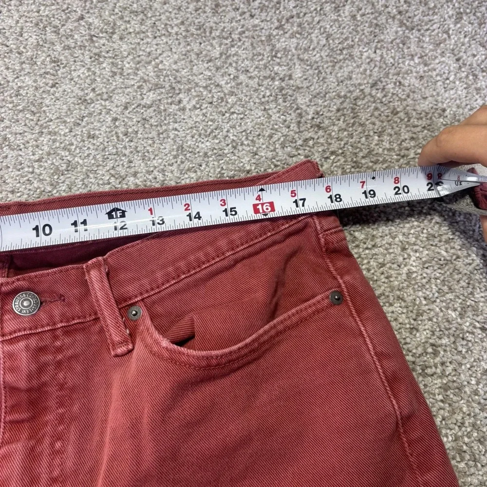 Levis 514 Jeans Mens 36x30 Red Medium Wash Straight Stretch Denim Pants Casual